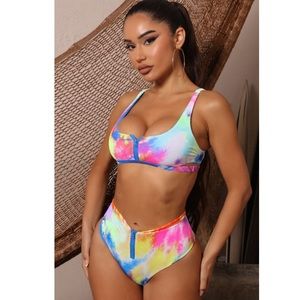 Catch Waves Not Feelings 2 Piece Bikini - Purple/combo